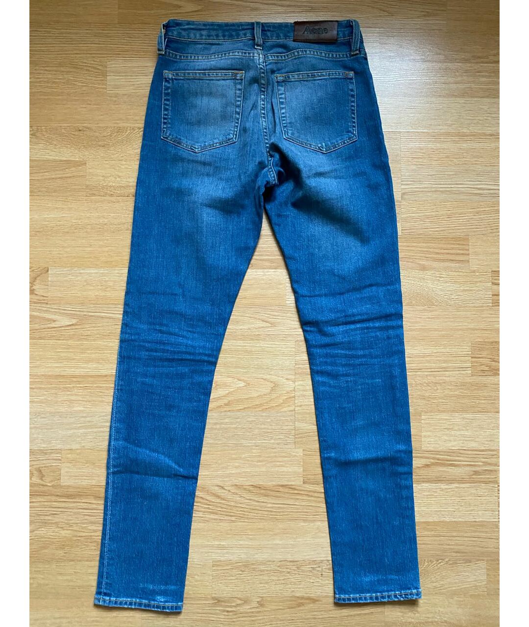 ACNE STUDIOS Голубые хлопко-эластановые джинсы слим, фото 2