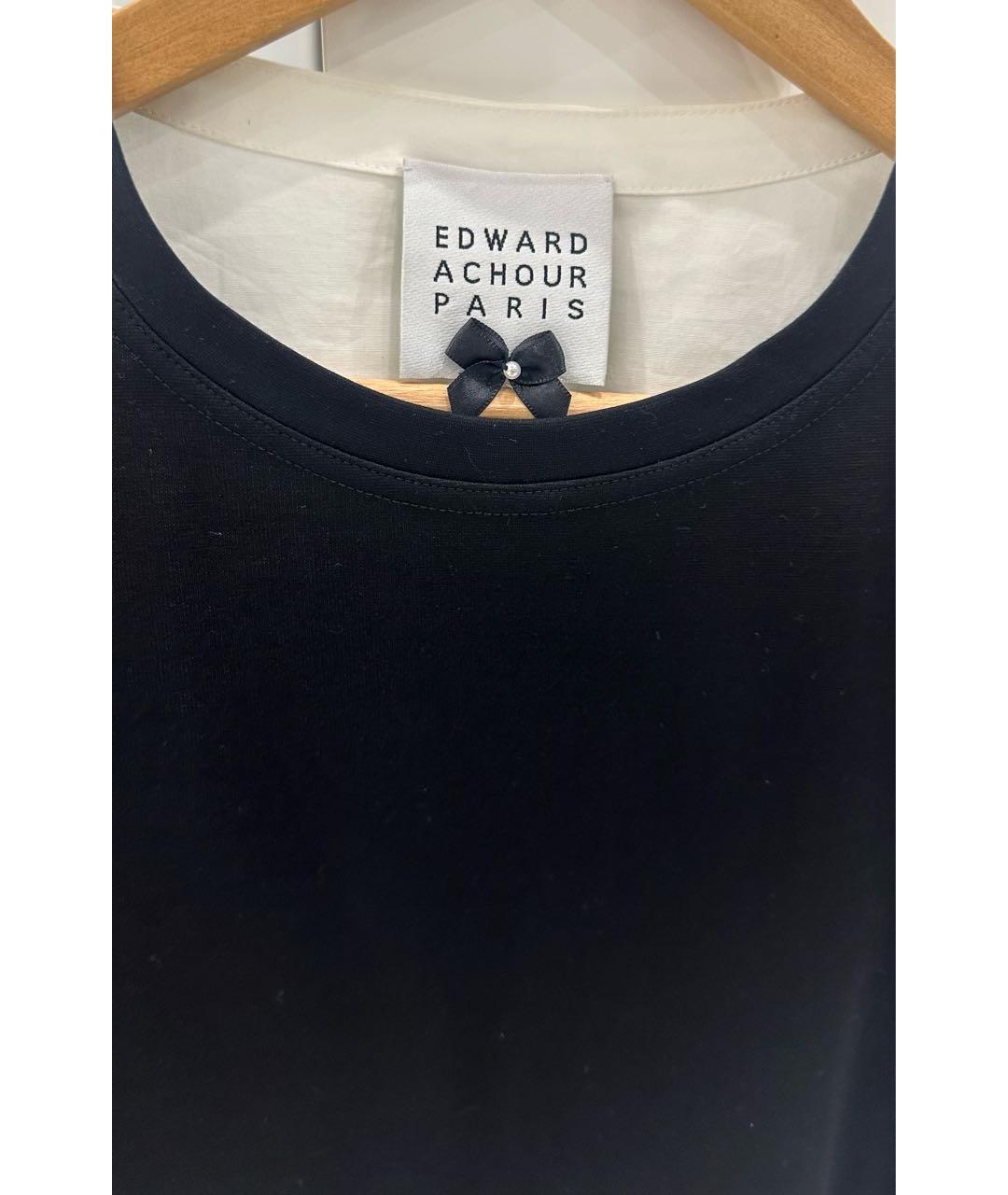 EDWARD ACHOUR PARIS Черная вискозная футболка, фото 4