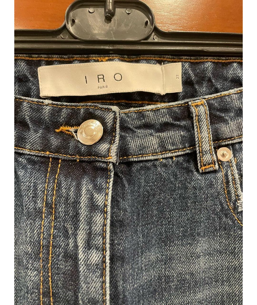 IRO Темно-синие хлопковые джинсы слим, фото 3