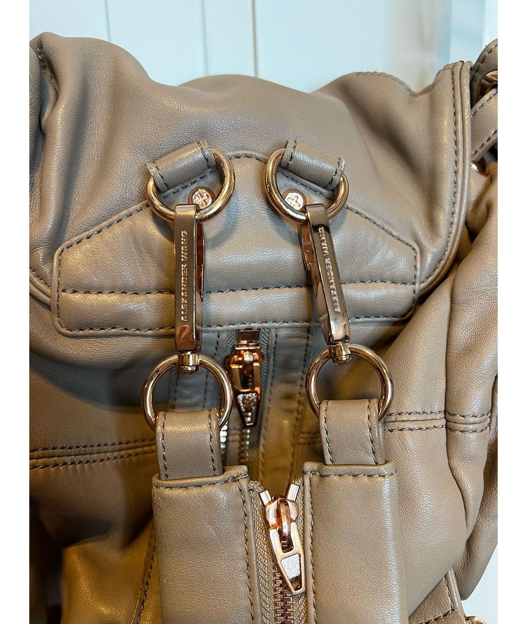 ALEXANDER WANG Бежевый кожаный рюкзак, фото 7
