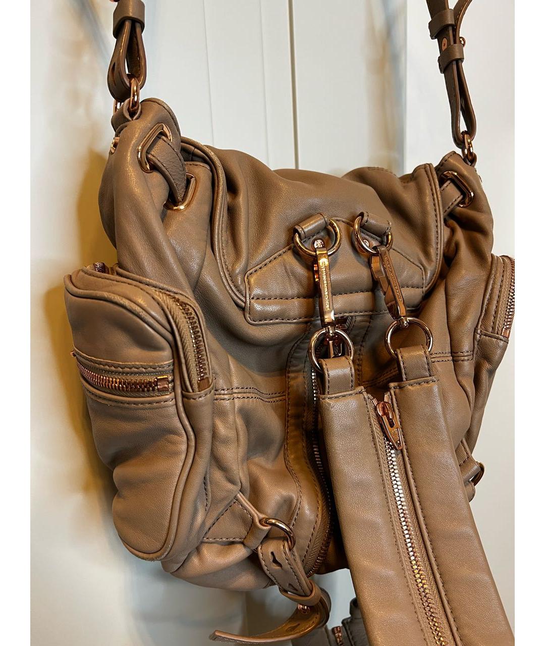 ALEXANDER WANG Бежевый кожаный рюкзак, фото 8