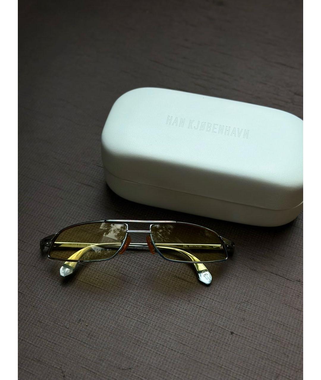 HAN KJOBENHAVN Желтые металлические солнцезащитные очки, фото 2