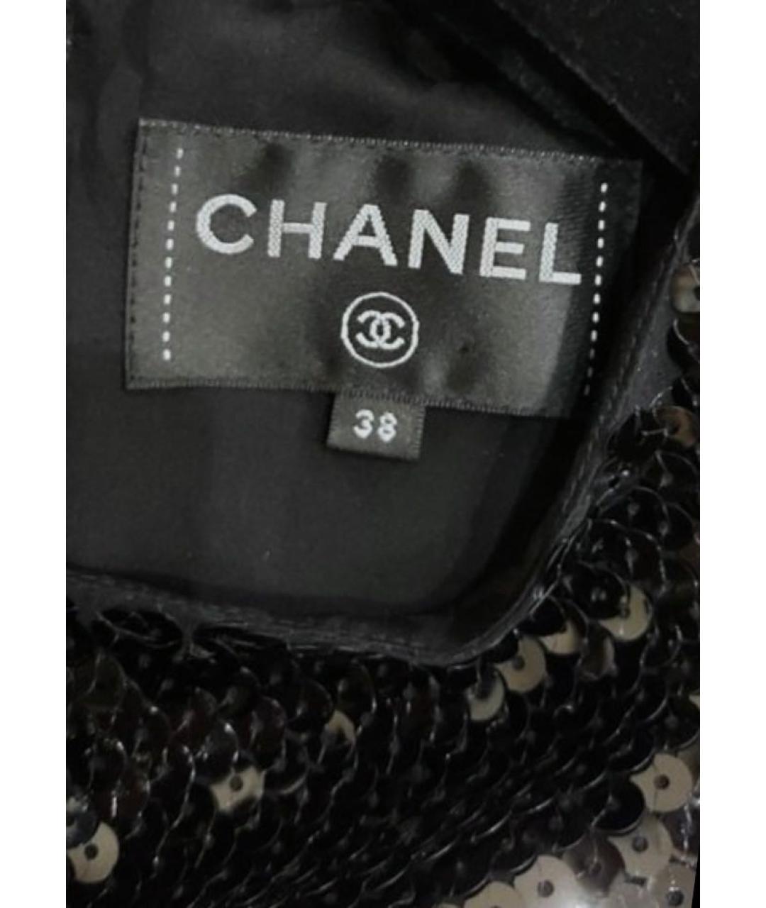 CHANEL Черное полиэстеровое коктейльное платье, фото 5