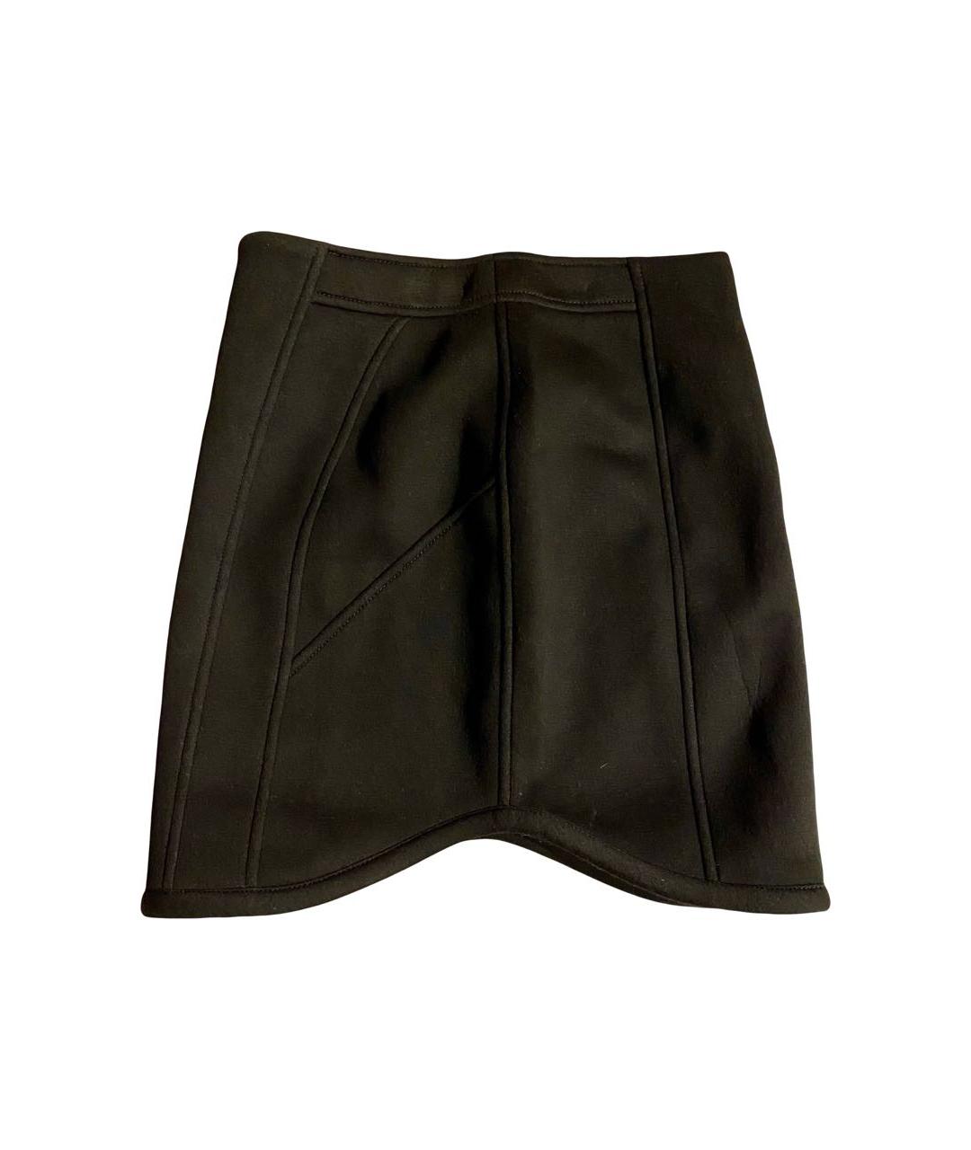 BARBARA BUI Черная вискозная юбка мини, фото 3