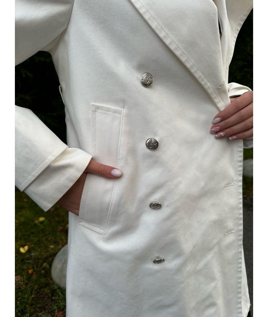 CALVIN KLEIN 205W39NYC Белое хлопковое пальто, фото 6