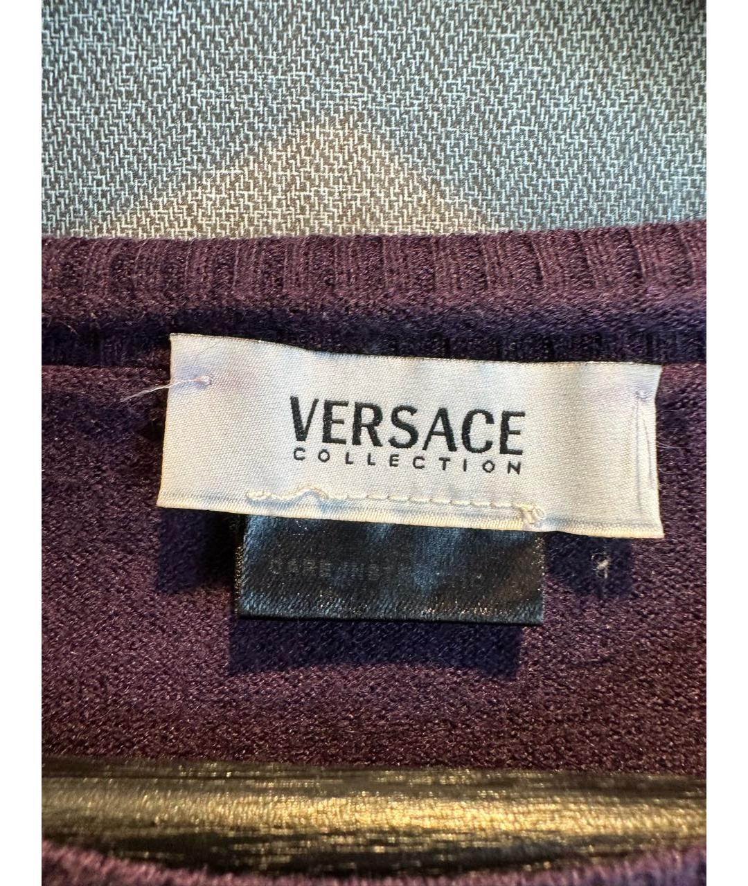 VERSACE Фиолетовый кашемировый джемпер / свитер, фото 4