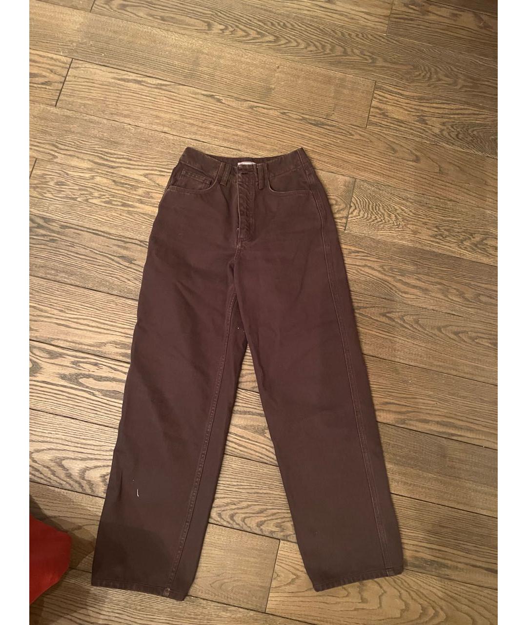 12 STOREEZ Коричневые хлопковые прямые джинсы, фото 5
