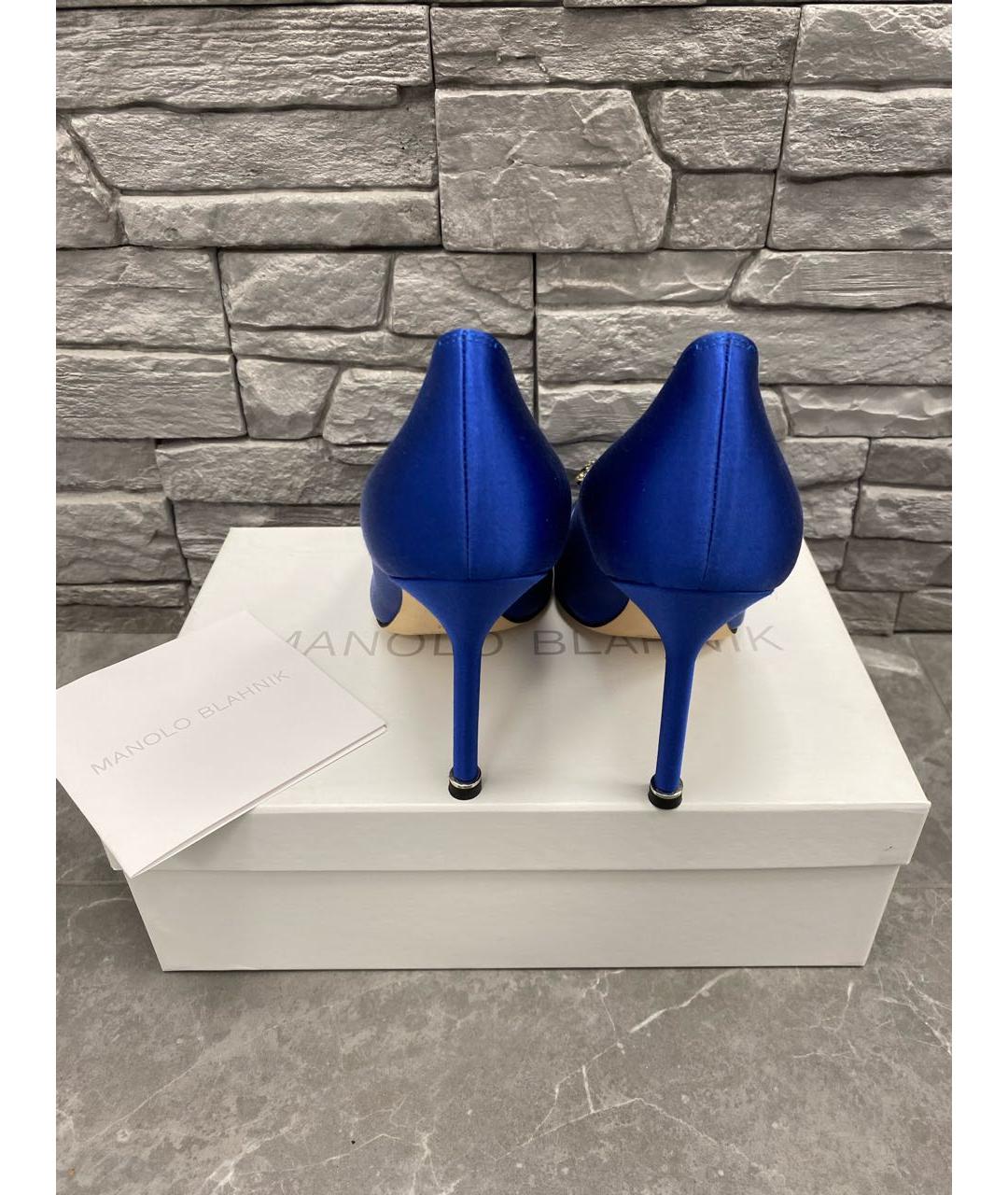 MANOLO BLAHNIK Синие текстильные туфли, фото 3