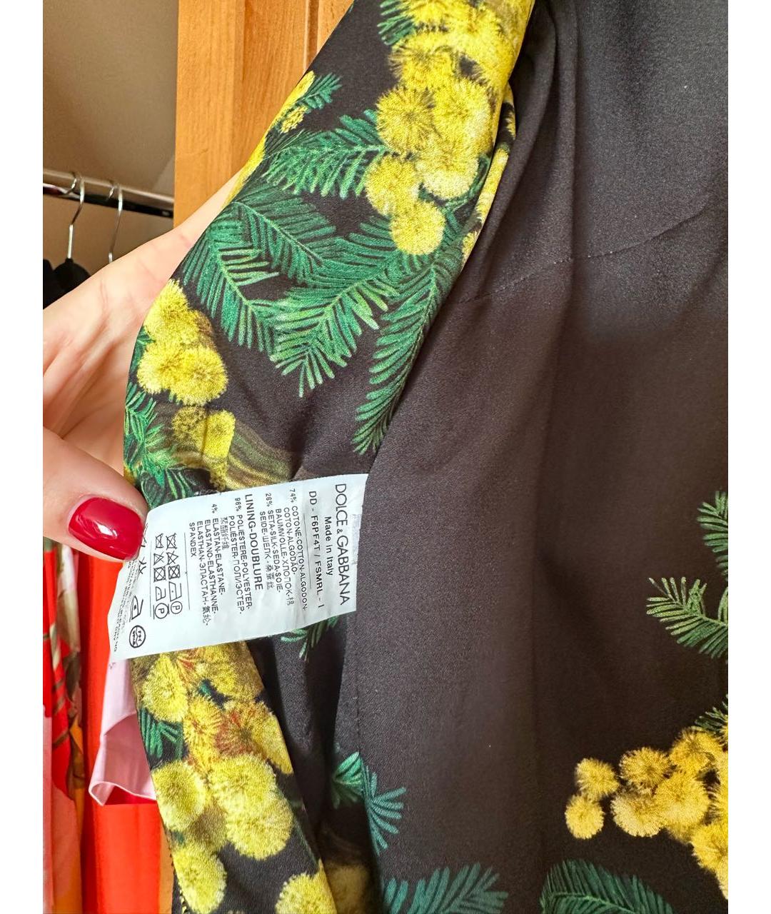 DOLCE&GABBANA Мульти хлопковое повседневное платье, фото 3
