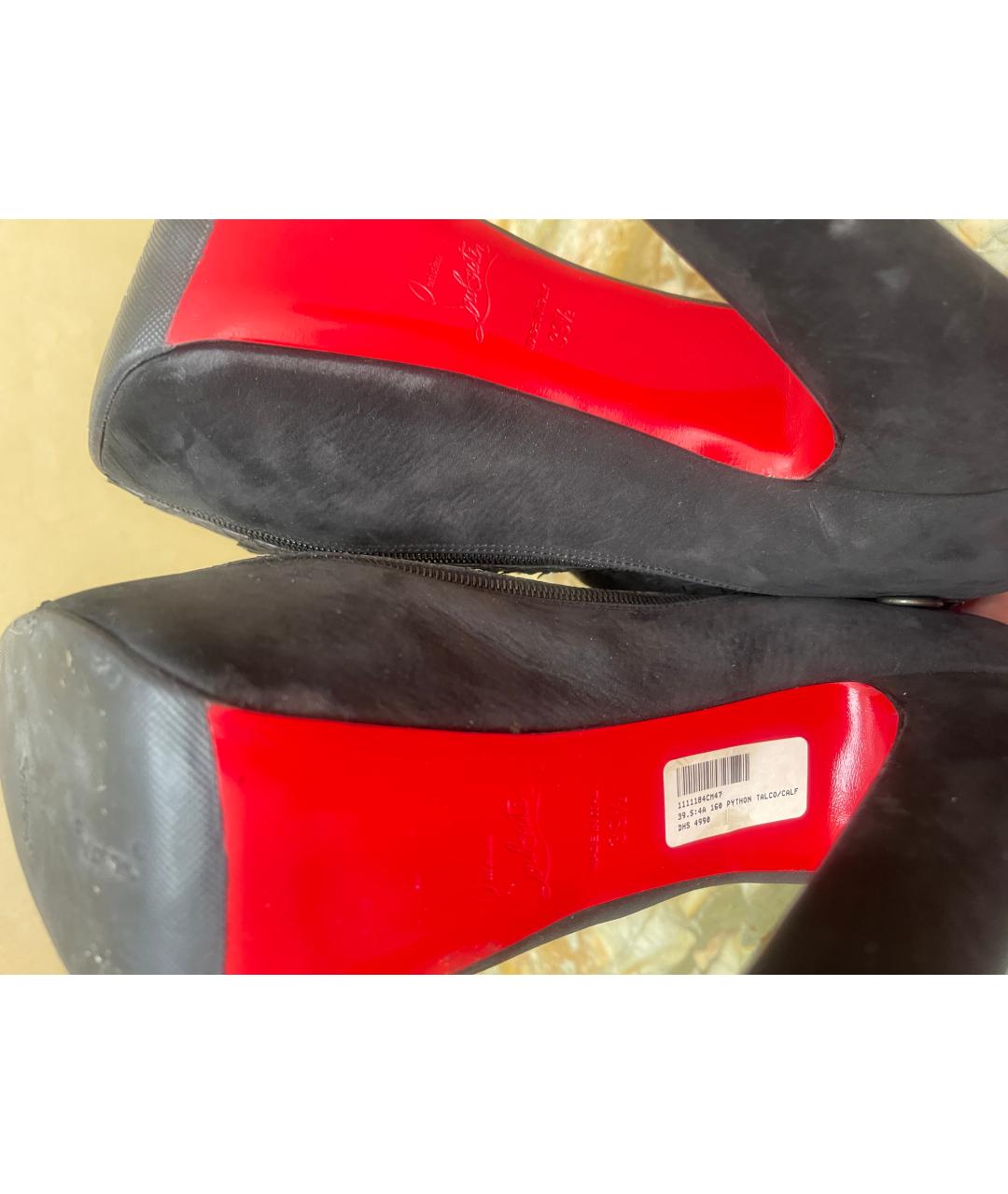 CHRISTIAN LOUBOUTIN Черные кожаные ботильоны, фото 5