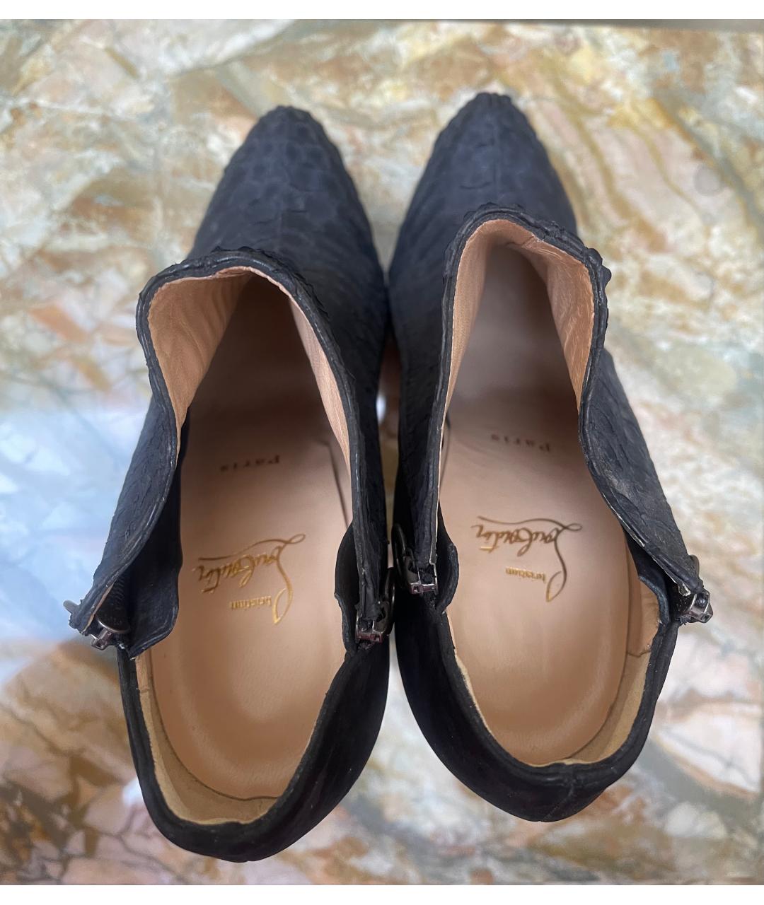 CHRISTIAN LOUBOUTIN Черные кожаные ботильоны, фото 3