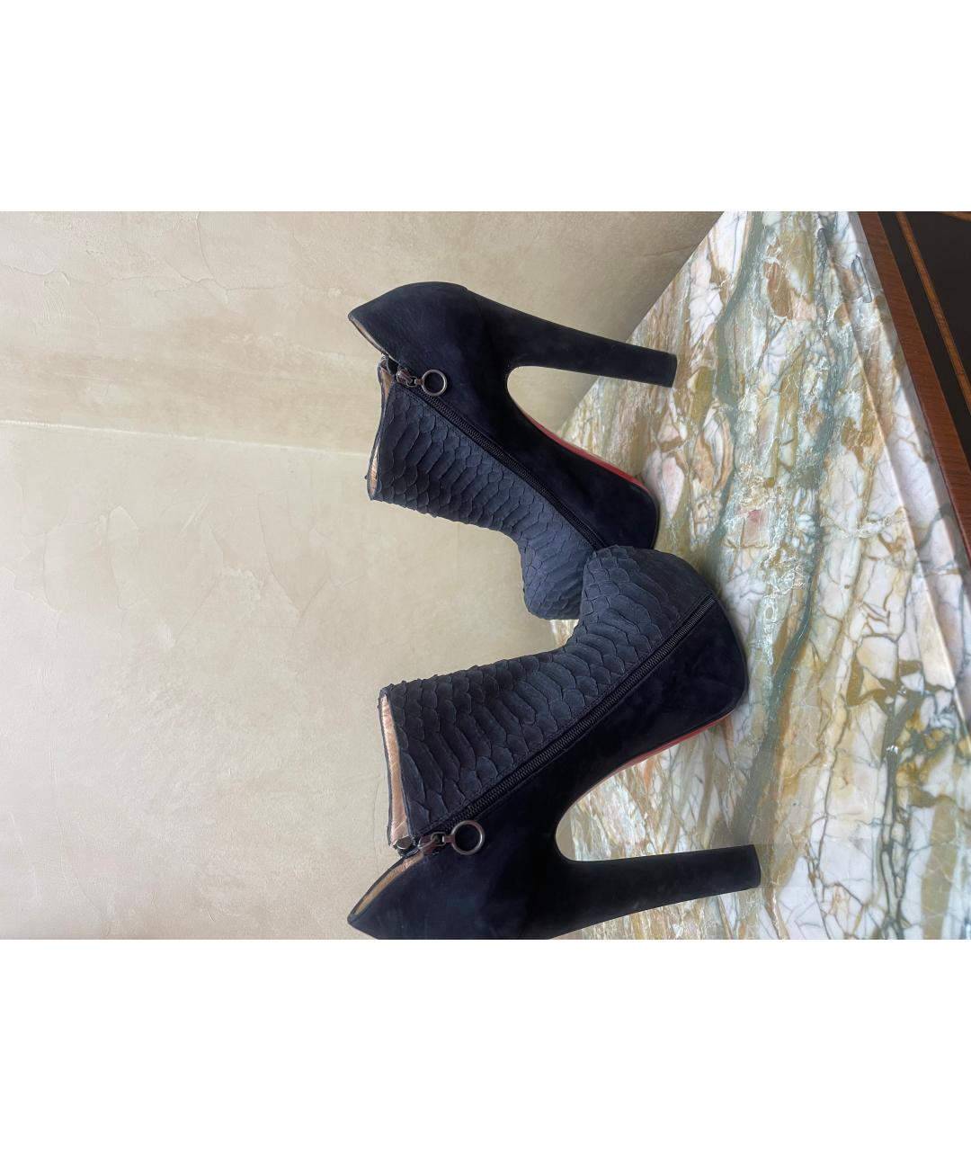 CHRISTIAN LOUBOUTIN Черные кожаные ботильоны, фото 6