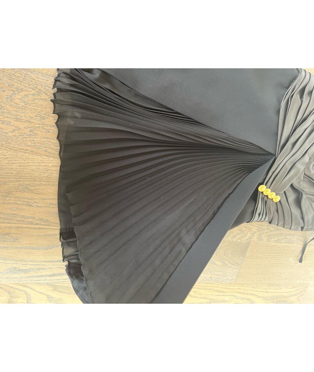 VERSACE Черное кожаное коктейльное платье, фото 5