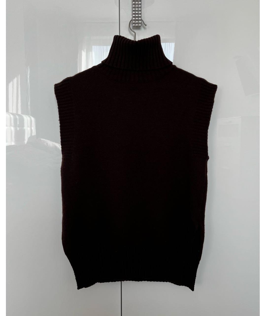 THE FRANKIE SHOP Коричневый шерстяной джемпер / свитер, фото 2