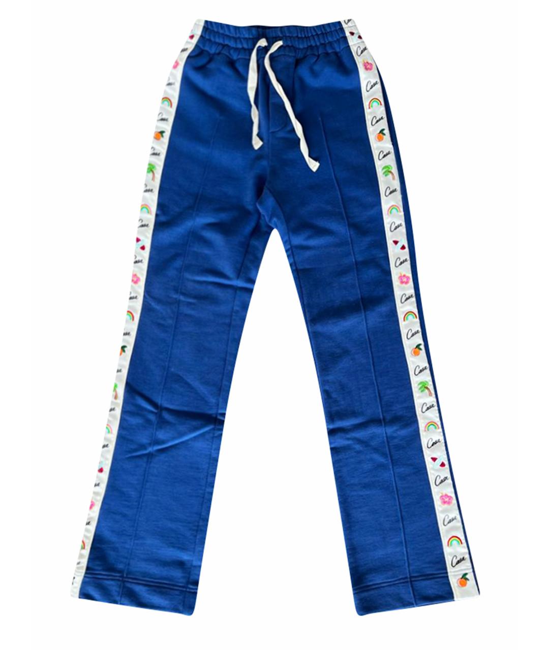 CASABLANCA Синие хлопковые повседневные брюки, фото 1