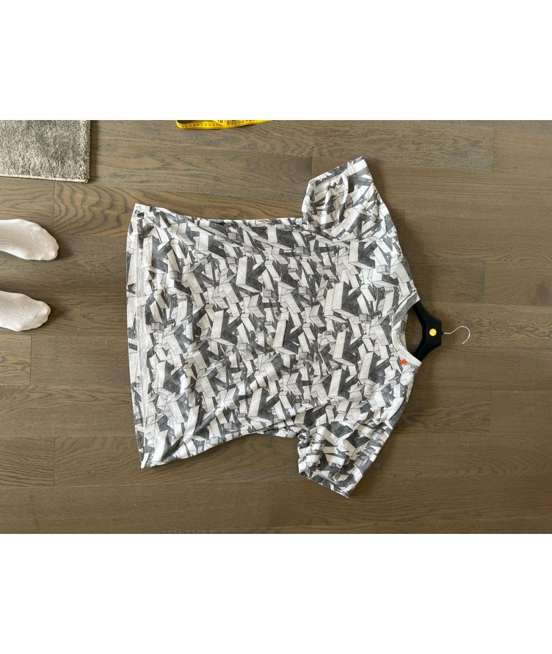 OFF-WHITE Серая хлопковая футболка, фото 8