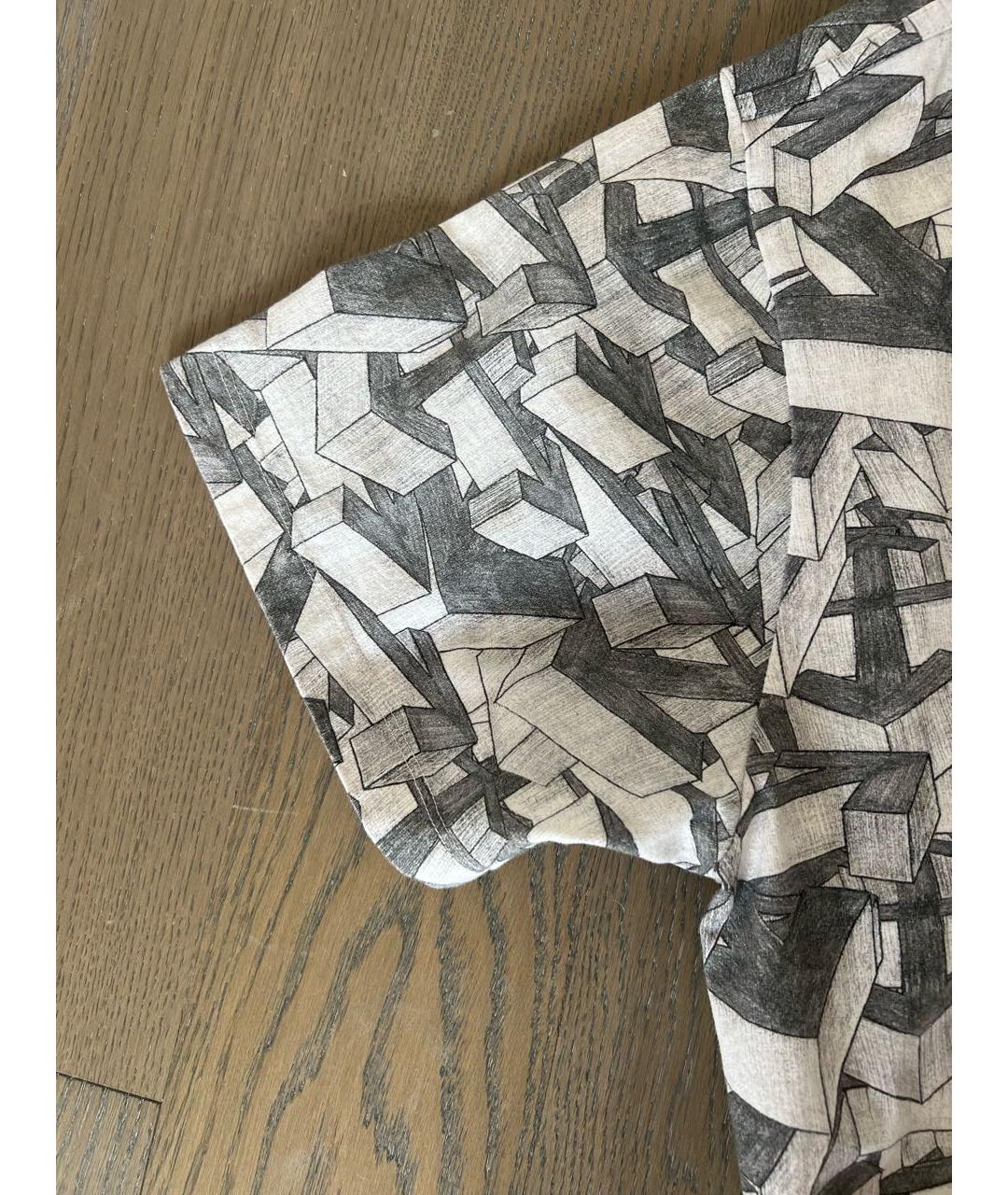 OFF-WHITE Серая хлопковая футболка, фото 7