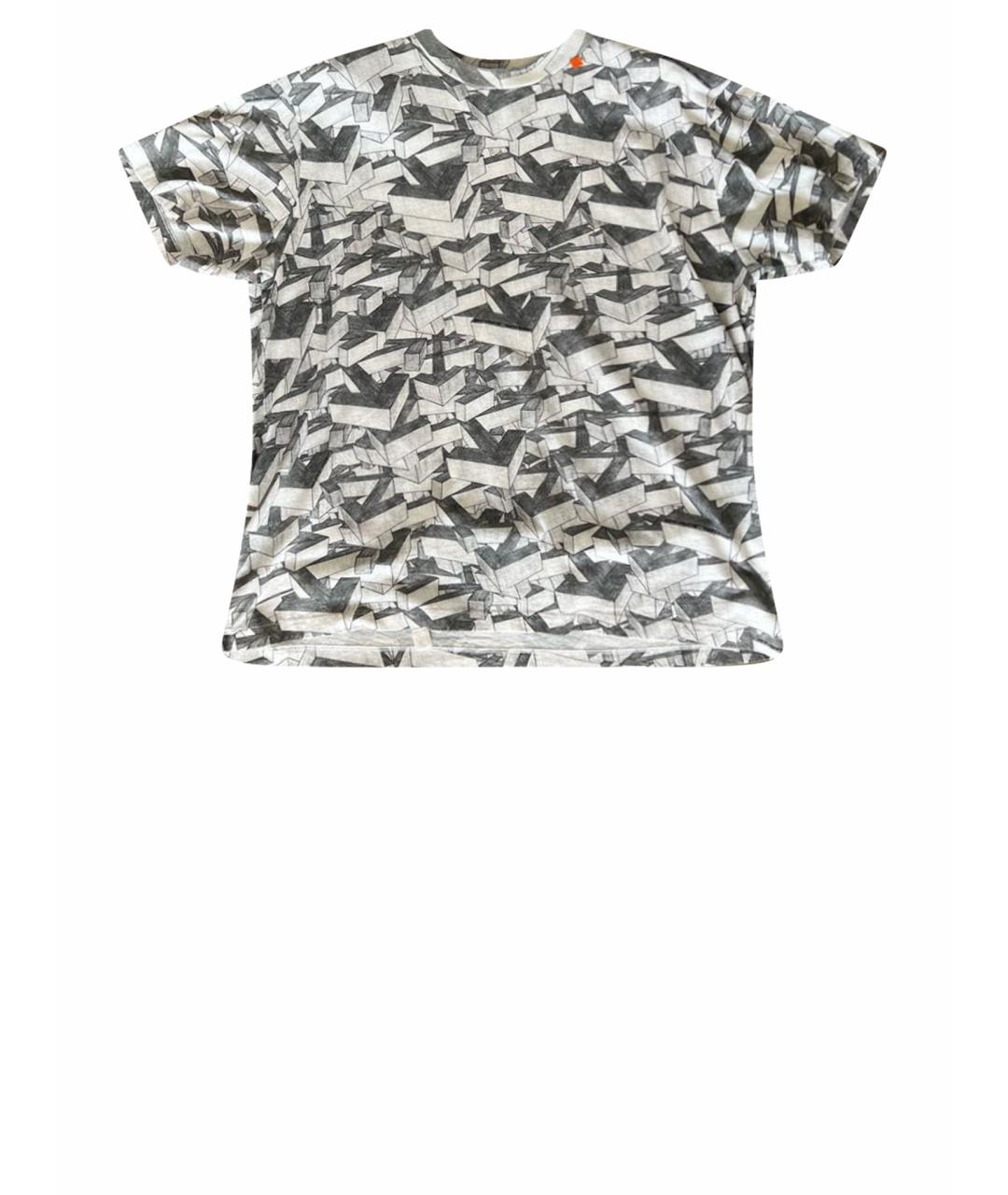 OFF-WHITE Серая хлопковая футболка, фото 1