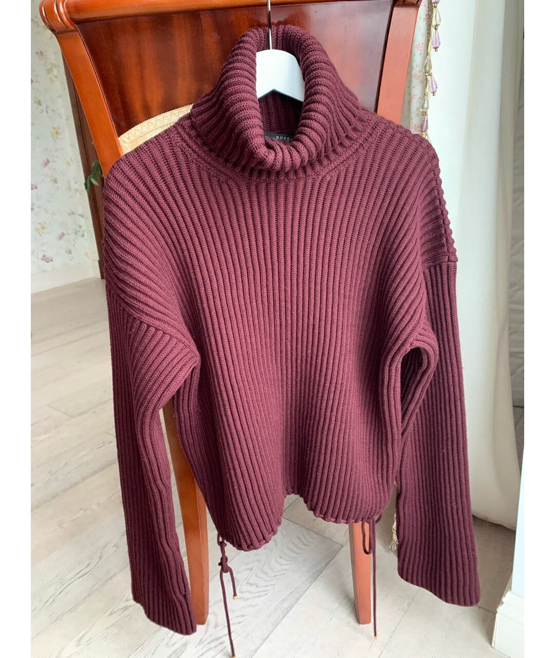 GUCCI Бордовый шерстяной джемпер / свитер, фото 8