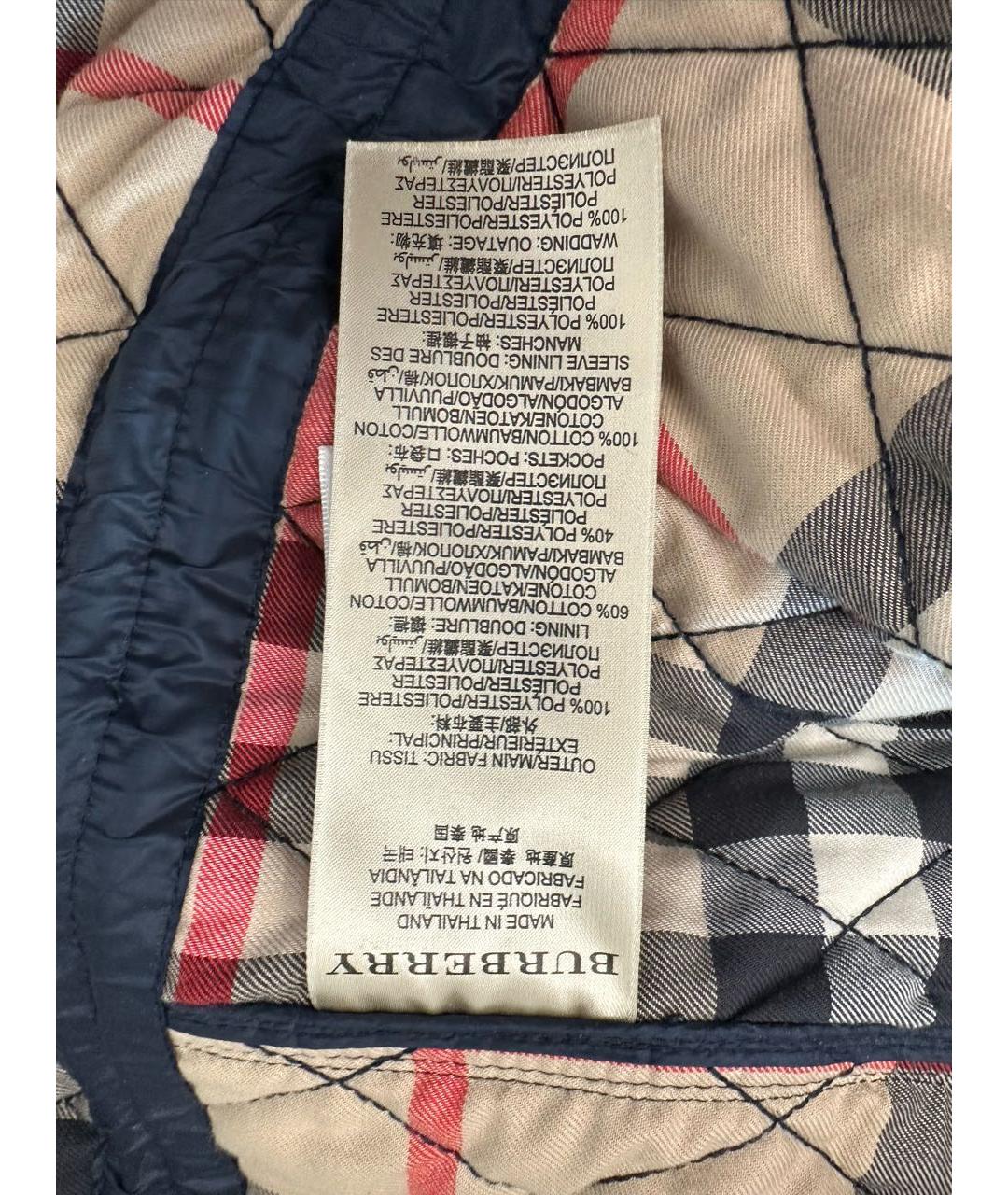 BURBERRY Темно-синяя полиэстеровая куртка, фото 5