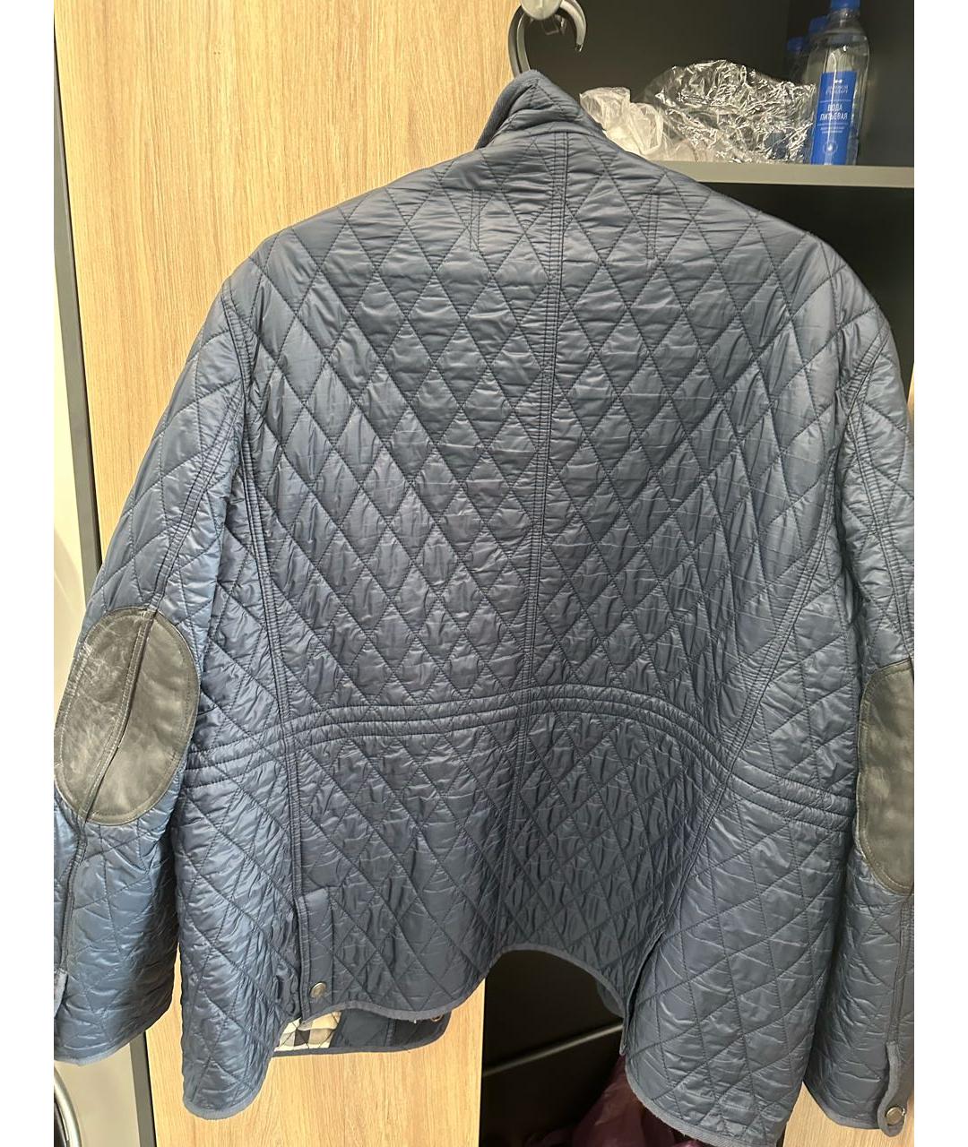 BURBERRY Темно-синяя полиэстеровая куртка, фото 2