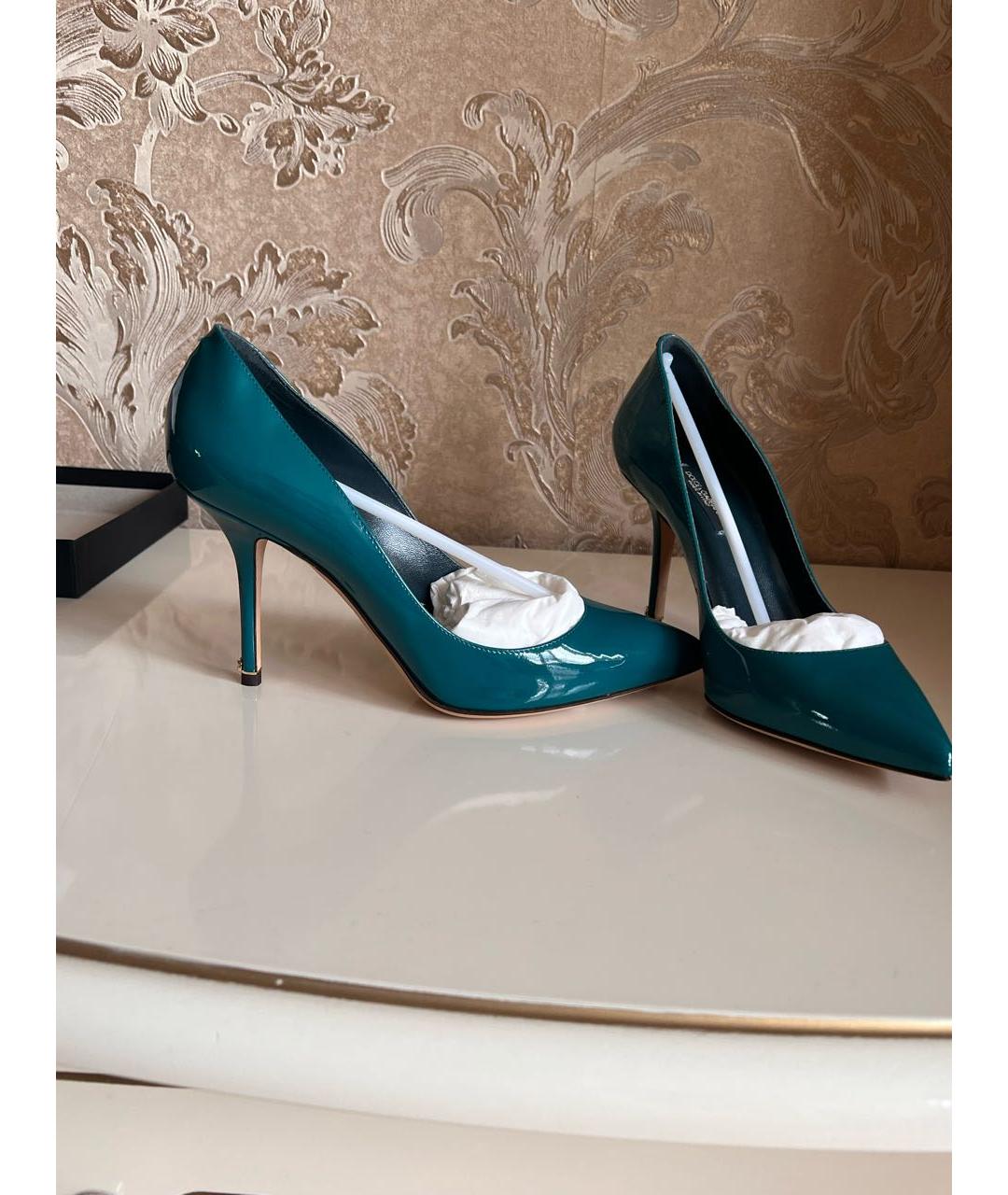 DOLCE&GABBANA Зеленые кожаные туфли, фото 8