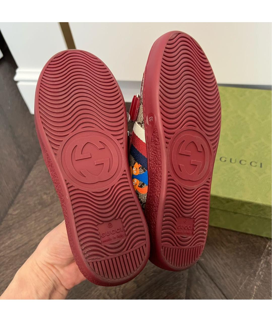 GUCCI Мульти кожаные кеды, фото 6