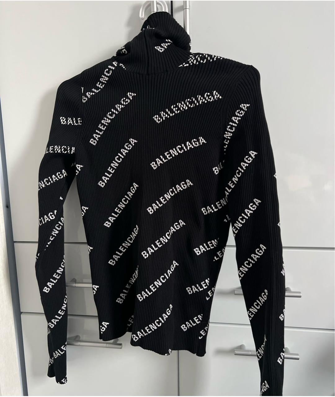 BALENCIAGA Черная полиэстеровая водолазка, фото 2