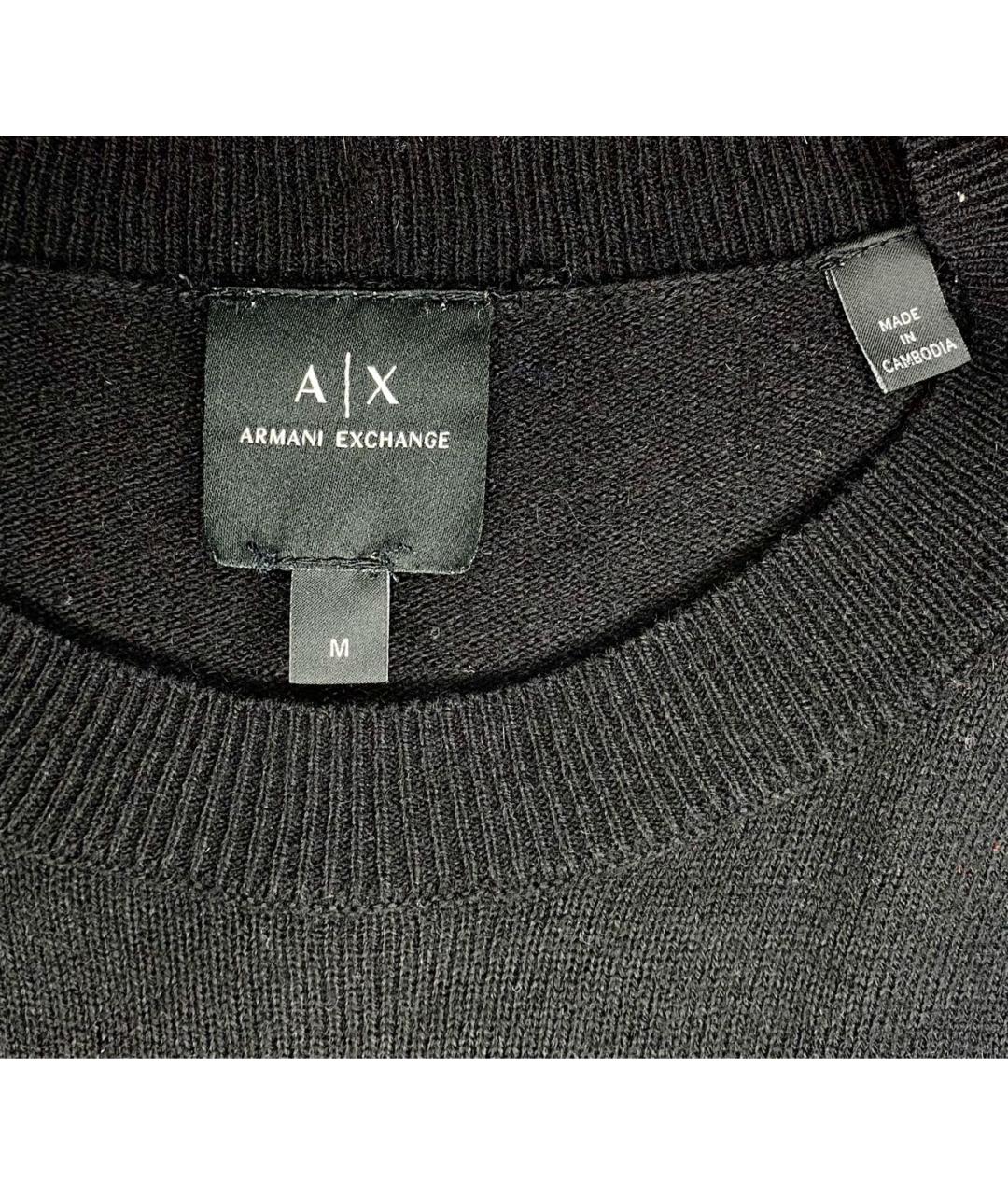 ARMANI EXCHANGE Черный шерстяной джемпер / свитер, фото 3