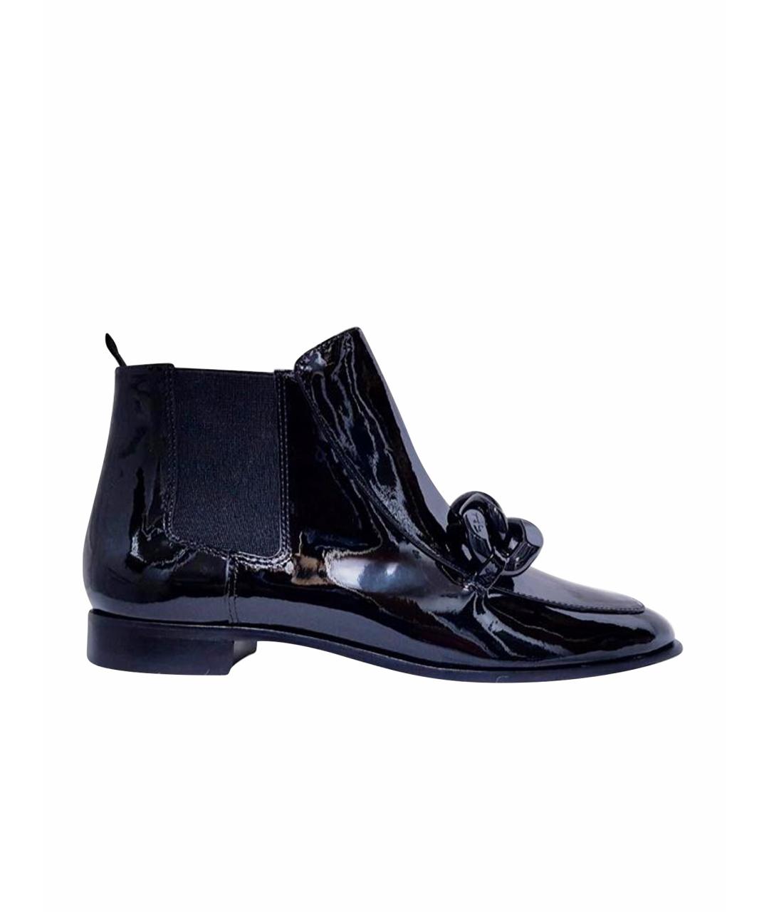 TORY BURCH Черные ботинки из лакированной кожи, фото 1