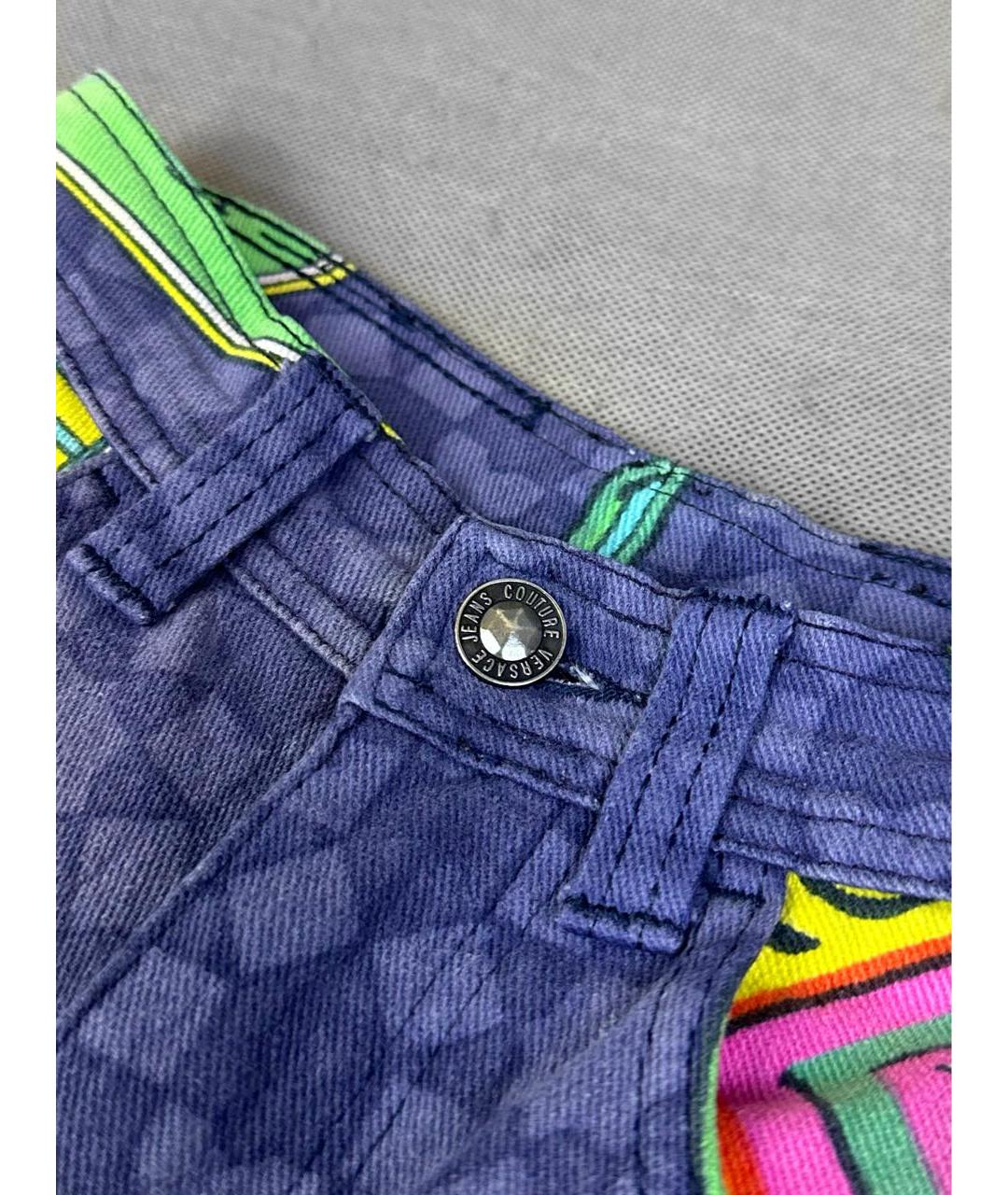 VERSACE VINTAGE Мульти хлопко-эластановые джинсы слим, фото 5