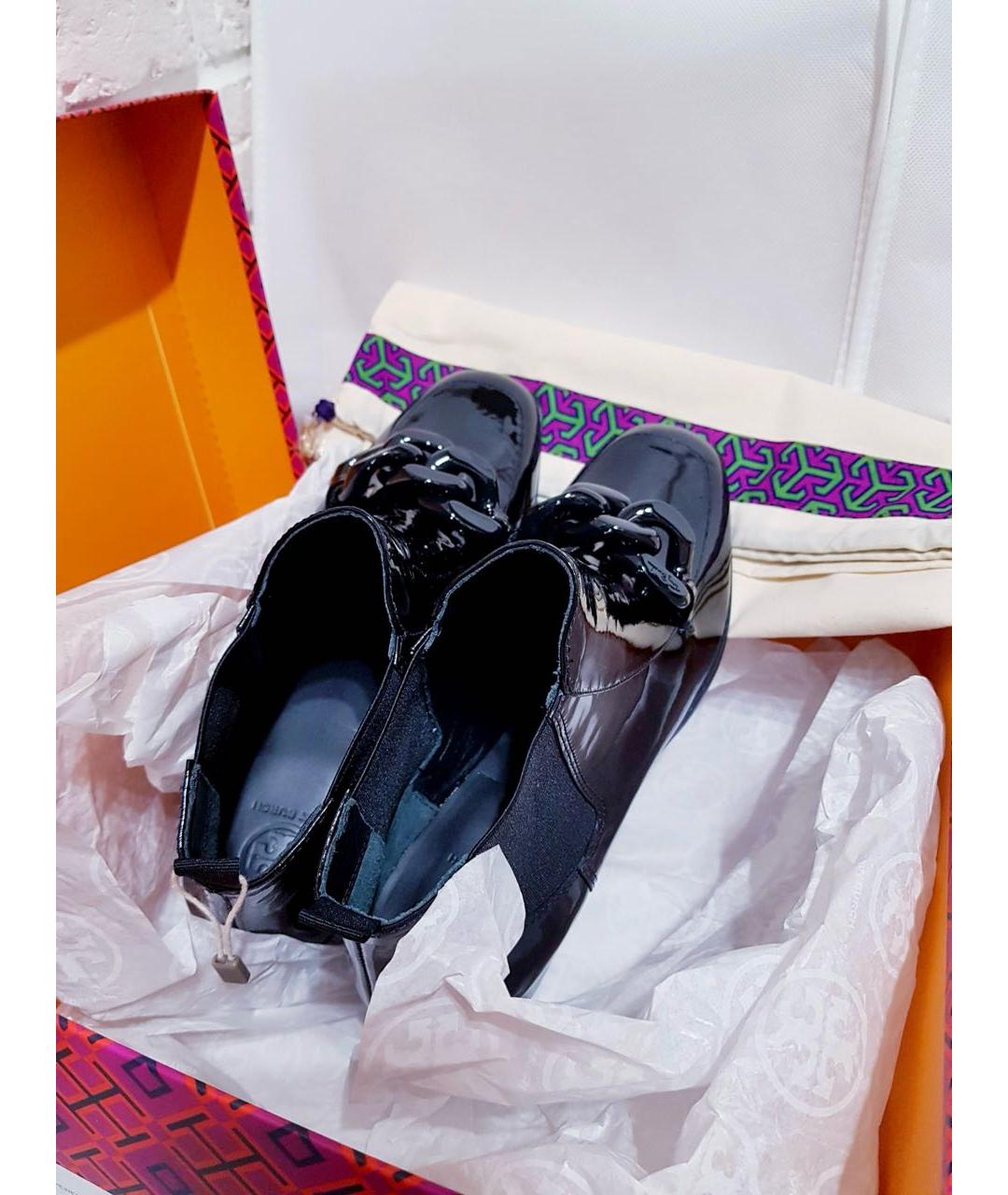 TORY BURCH Черные ботинки из лакированной кожи, фото 7