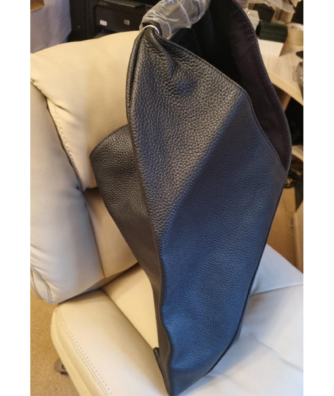 MM6 MAISON MARGIELA Черная кожаная сумка тоут, фото 2