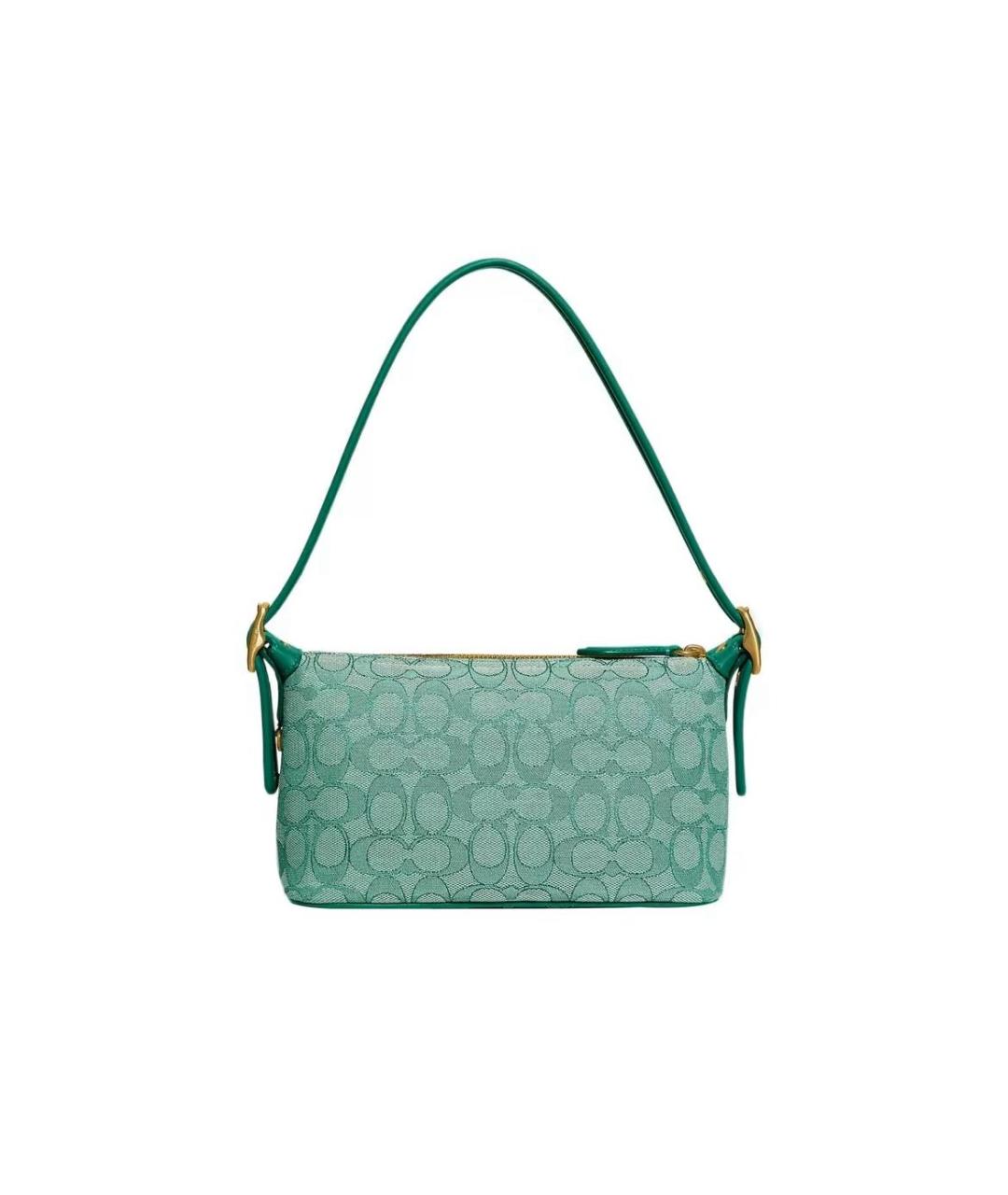 COACH Зеленая жаккардовая сумка через плечо, фото 1
