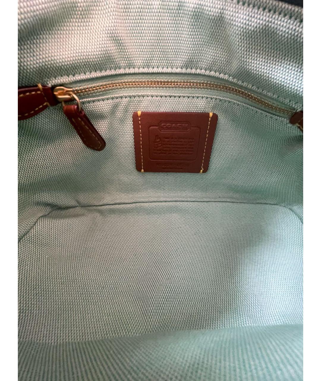 COACH Зеленая жаккардовая сумка через плечо, фото 5