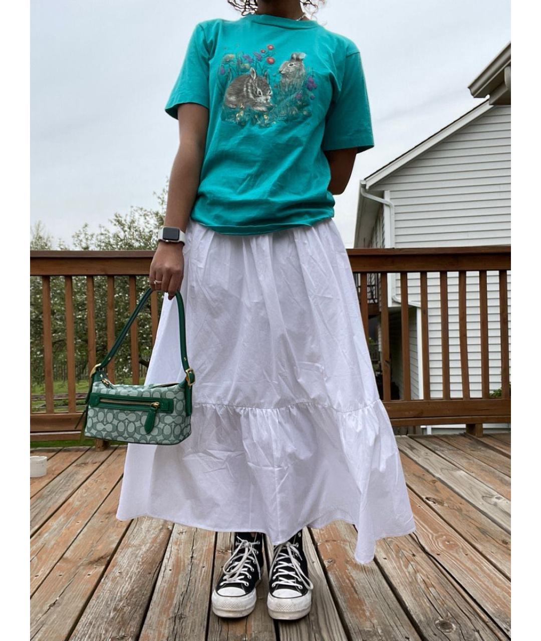 COACH Зеленая жаккардовая сумка через плечо, фото 7