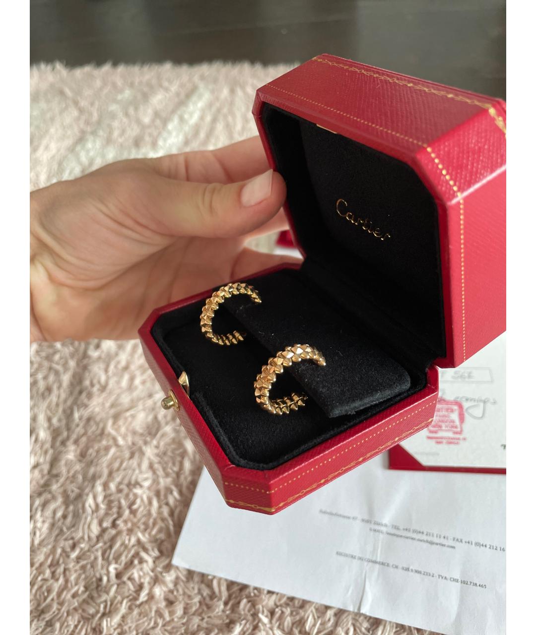CARTIER Золотые серьги из розового золота, фото 4