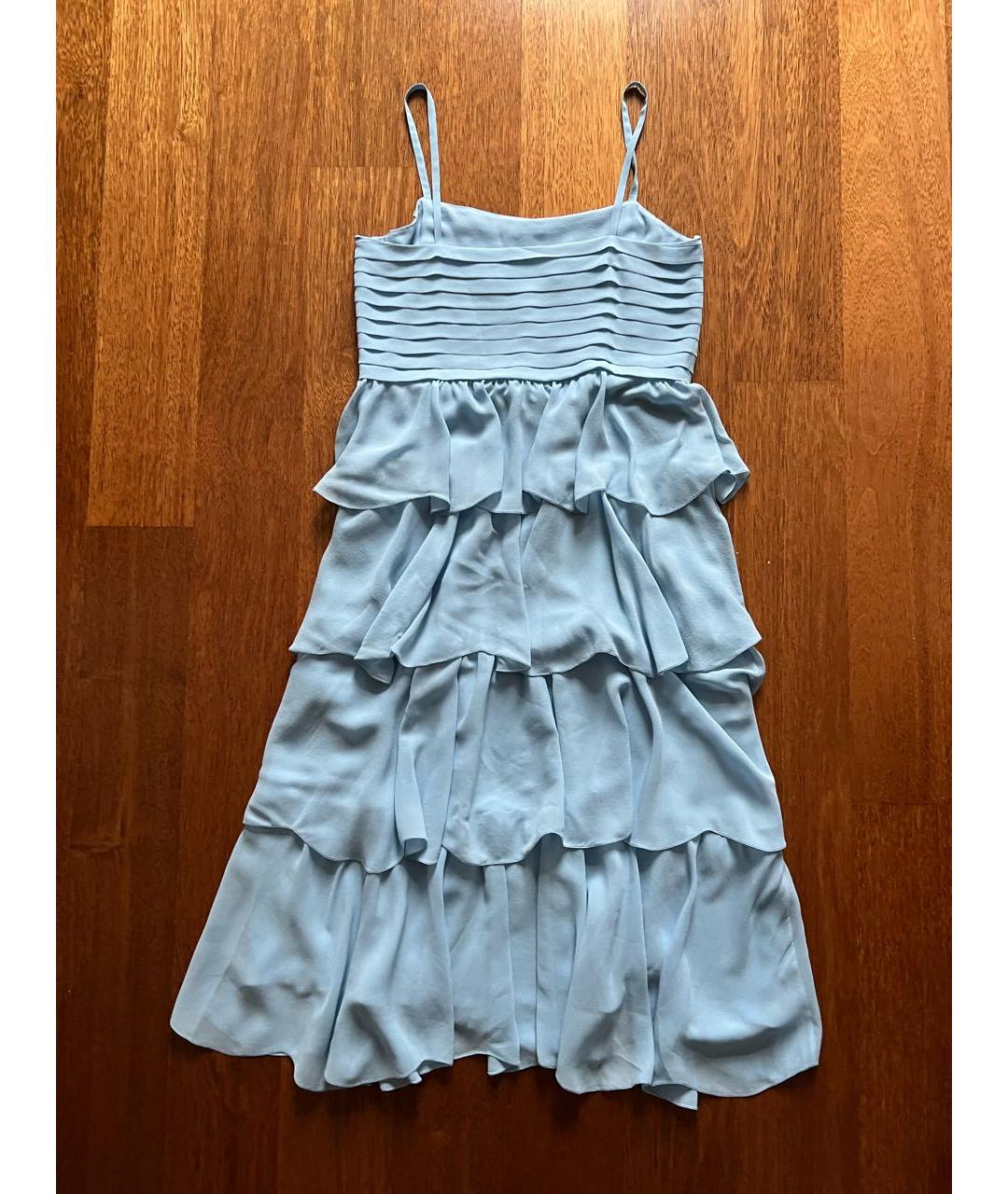 CELINE Голубое шелковое коктейльное платье, фото 2