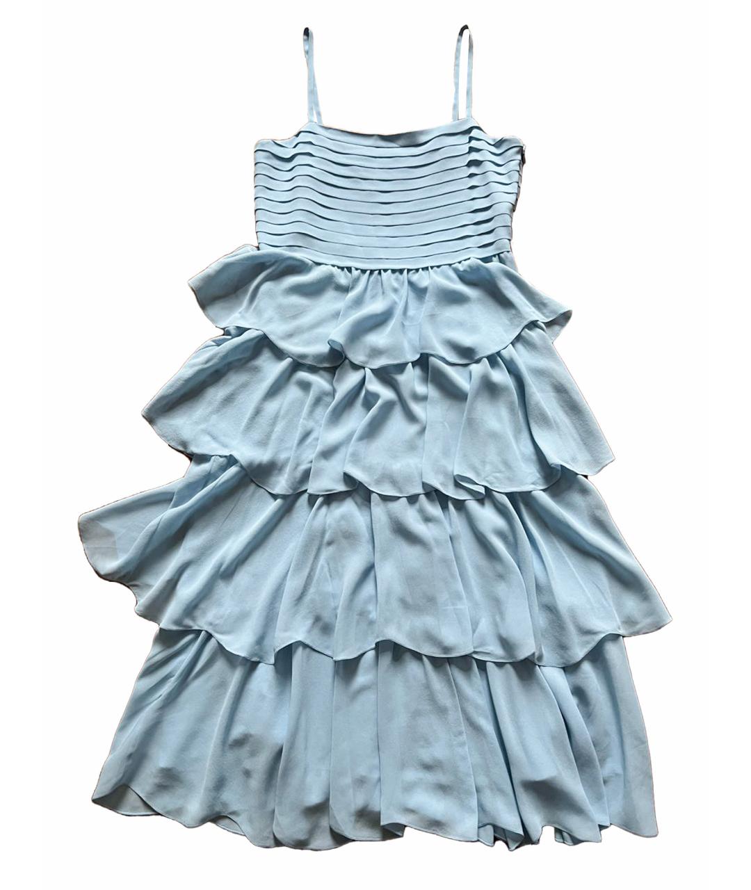 CELINE Голубое шелковое коктейльное платье, фото 1