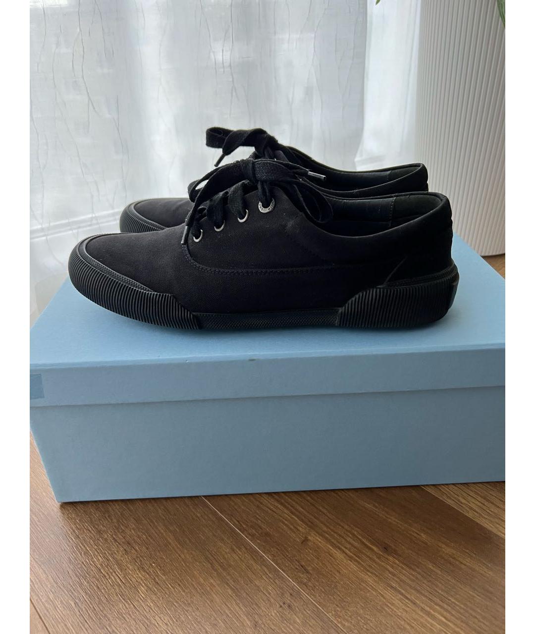 LANVIN Черные текстильные низкие кроссовки / кеды, фото 5