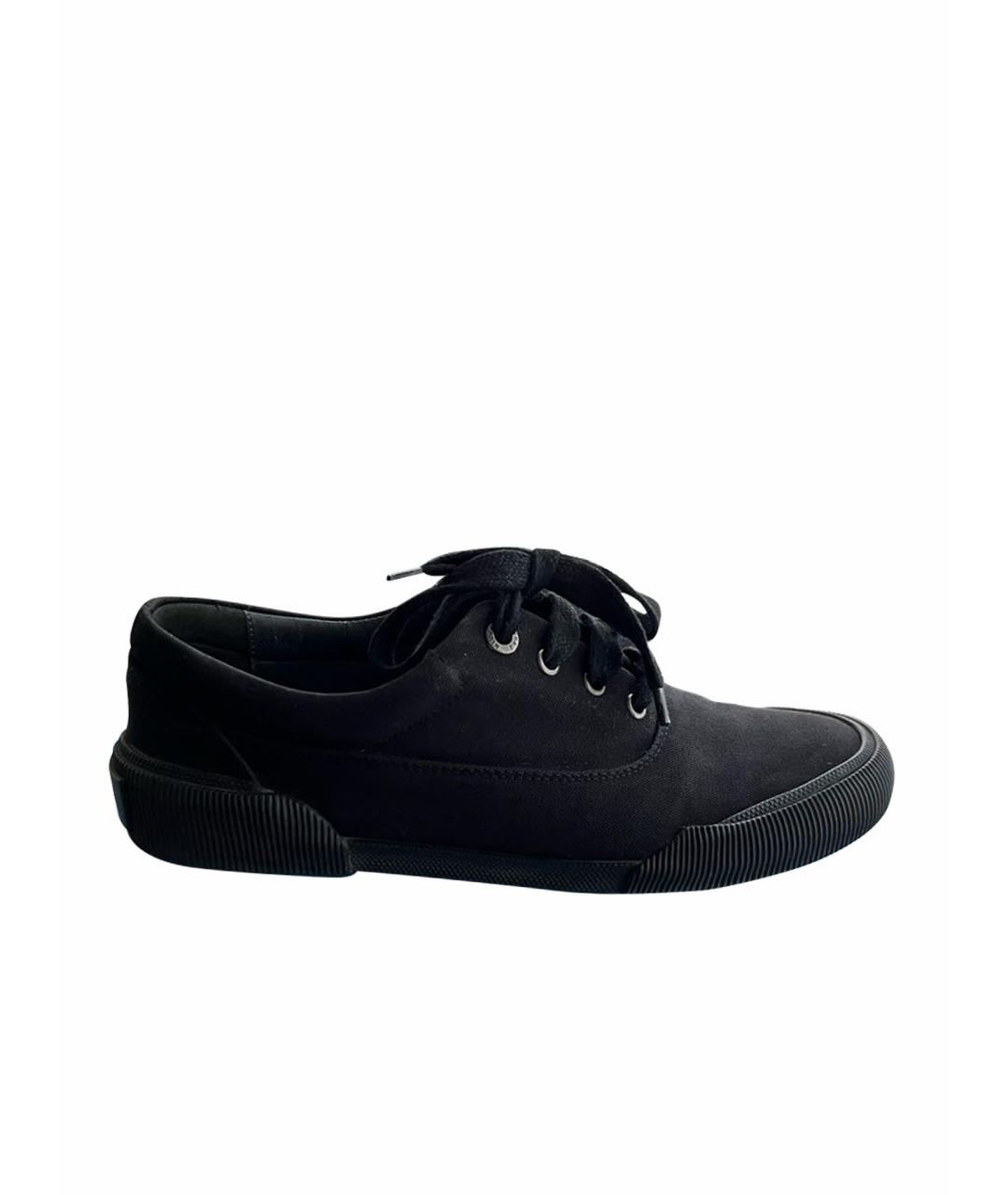 LANVIN Черные текстильные низкие кроссовки / кеды, фото 1