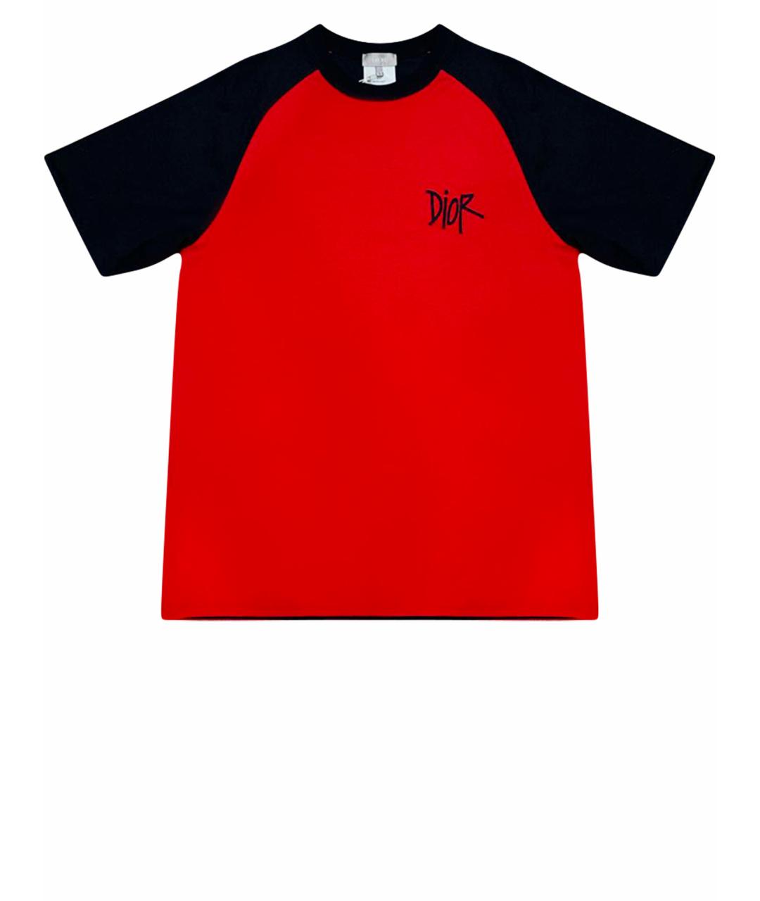 DIOR HOMME Красная хлопковая футболка, фото 1