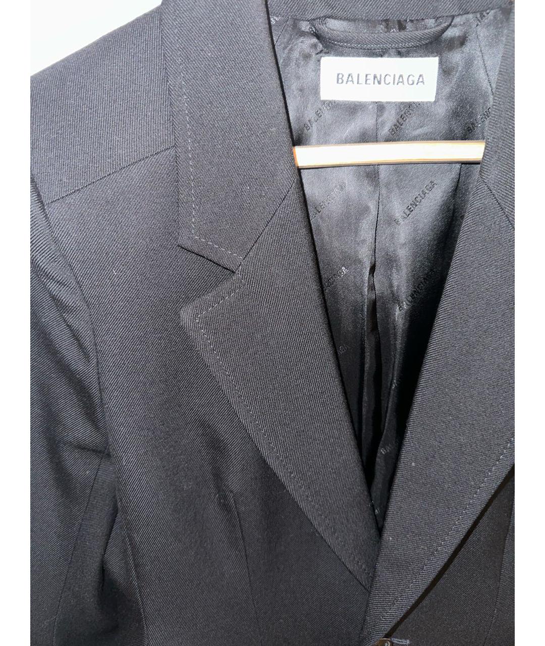 BALENCIAGA Черный шерстяной жакет/пиджак, фото 4