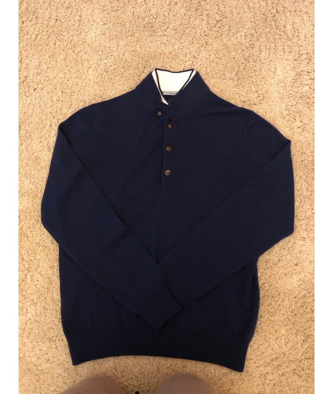 MALO Темно-синий кашемировый джемпер / свитер, фото 2