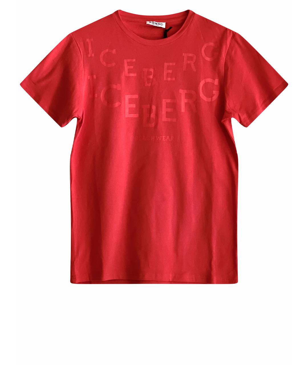 ICEBERG Красная хлопковая футболка, фото 1