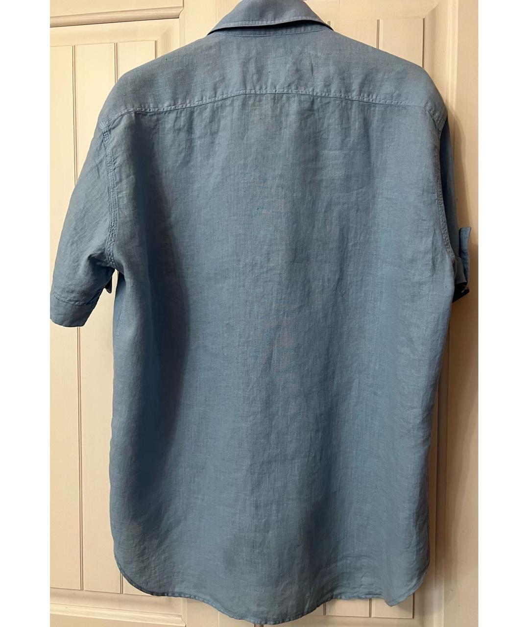 PAL ZILERI Голубая льняная кэжуал рубашка, фото 2