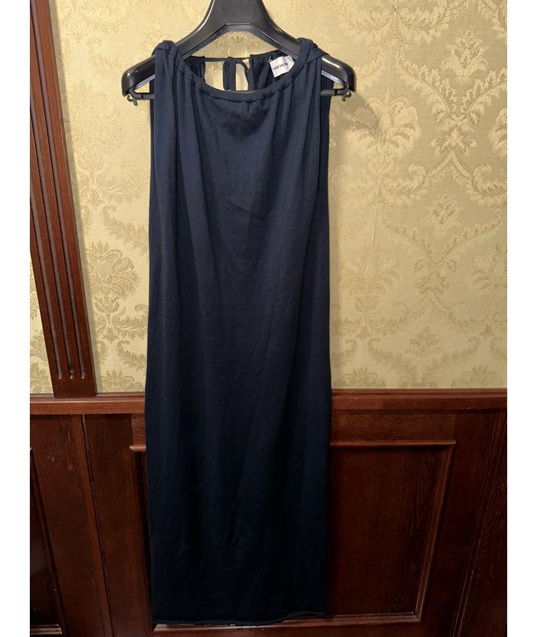 YVES SALOMON Темно-синее хлопковое повседневное платье, фото 6