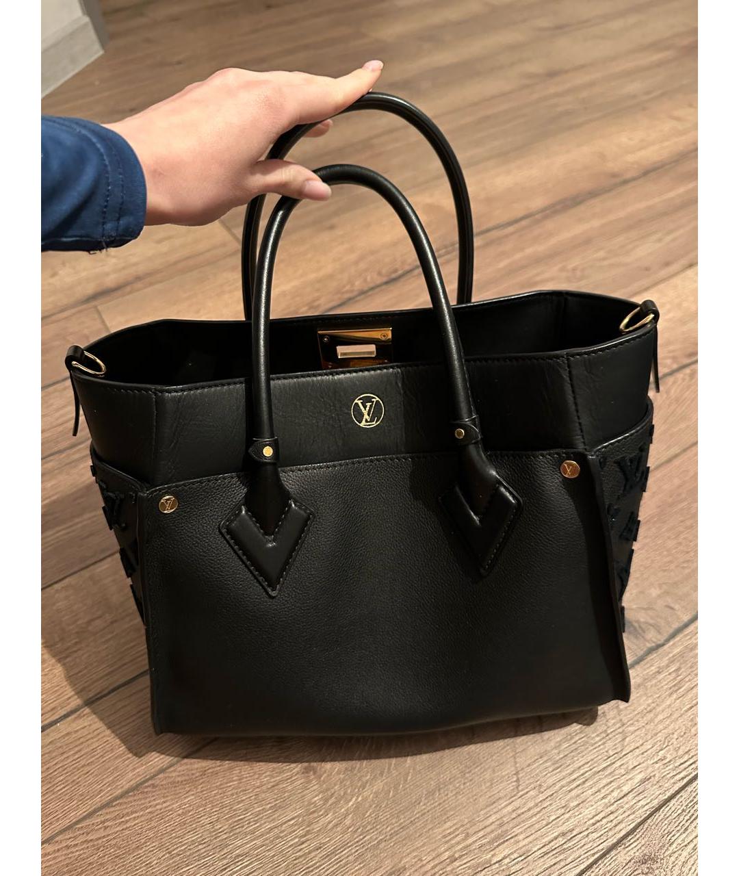 LOUIS VUITTON PRE-OWNED Черная кожаная сумка с короткими ручками, фото 3