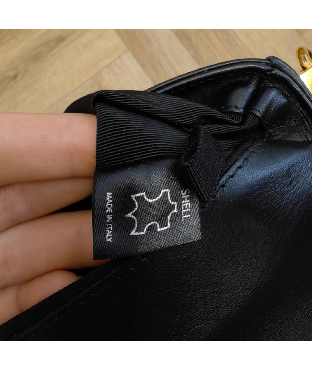 GIUSEPPE ZANOTTI DESIGN Черная кожаная сумка с короткими ручками, фото 5