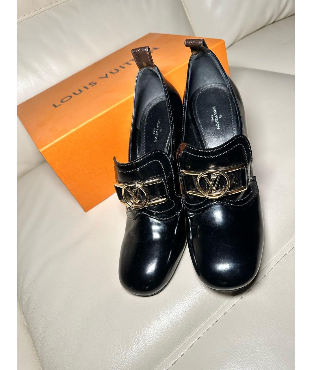 LOUIS VUITTON Черные кожаные лоферы, фото 7